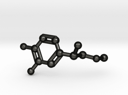 Adrenalin Molekül Schlüsselanhänger mattschwarzer Stahl
