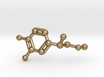 Adrenalin Molekül Schlüsselanhänger Gold Stahl