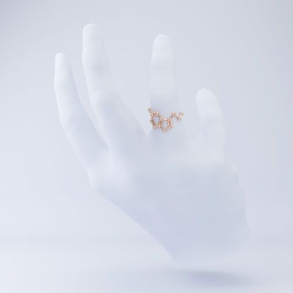 Serotonin 3D Ring Rose Gold Hand