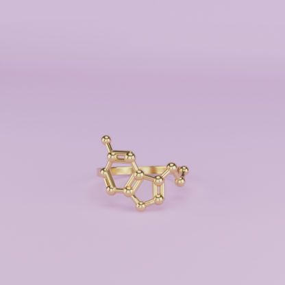 Serotonin Ring 3D Gold purple