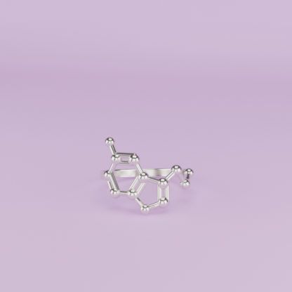 Serotonin Ring 3D Silber