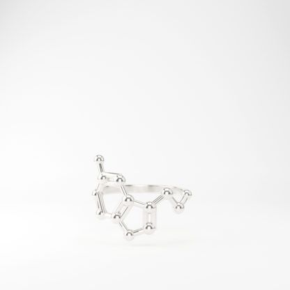 Serotonin Ring 3D Sterling Silver Front