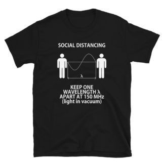 Social Distancing Nerdiger Witz T-Shirt Schwarz
