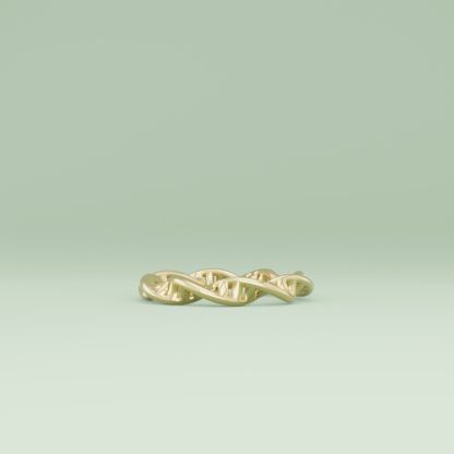 Liegender DNA Ring in Gold