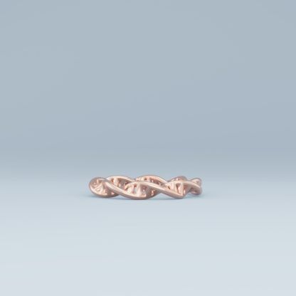 Liegender DNA Ring in Rose Gold