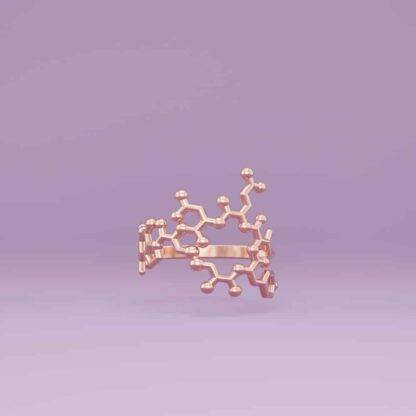 Schwebender Oxytocin Molekül Ring aus Rosegold