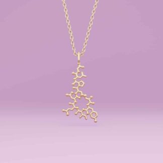 Oxytocin Molekül Halskette in Gold
