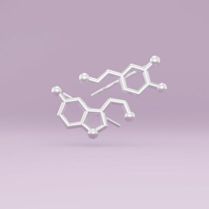 Schwebender Serotonin und Dopamin Molekül Ear-Climbers