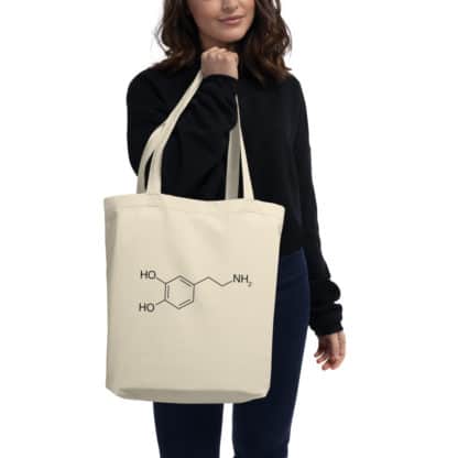 Organic Tote Bag Dopamine Molecule mockup