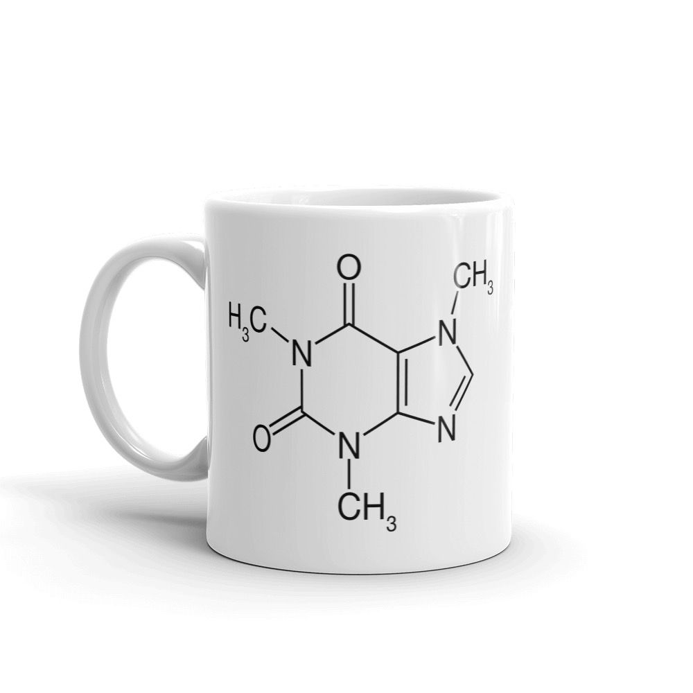Mug Caffeine Molecule White 8x9.5cm 