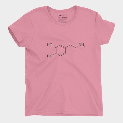 Dopamine Molecule T-Shirt Ladies Pink