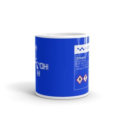 Ethanol Molecule Intoxicated Blue Mug 11oz Front View