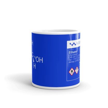 Ethanol Molecule Blue Mug 11oz Front View