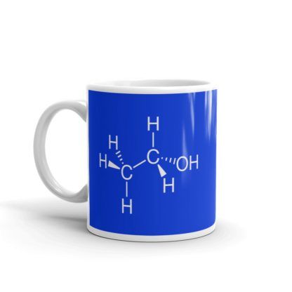 Ethanol Molecule Blue Mug 11oz Handle on Left