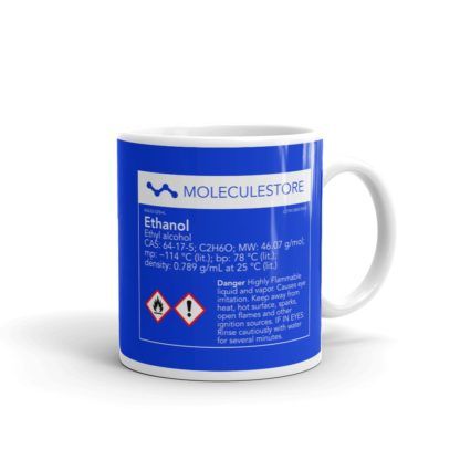Ethanol Molecule Blue Mug 11oz Handle on Right