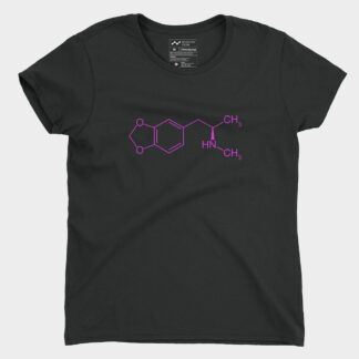 MDMA Molecule T-Shirt Ladies Pink Black