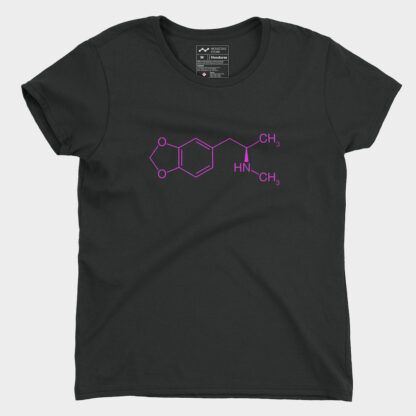 MDMA Molecule T-Shirt Ladies Pink Black