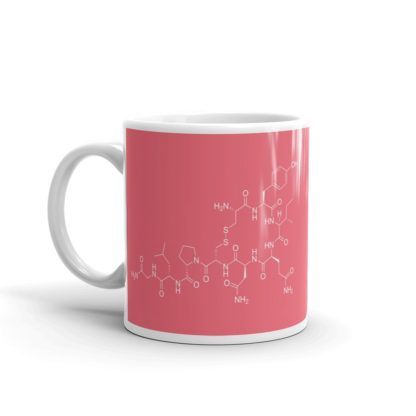 Oxytocin Molecule Mug Soft Red Left
