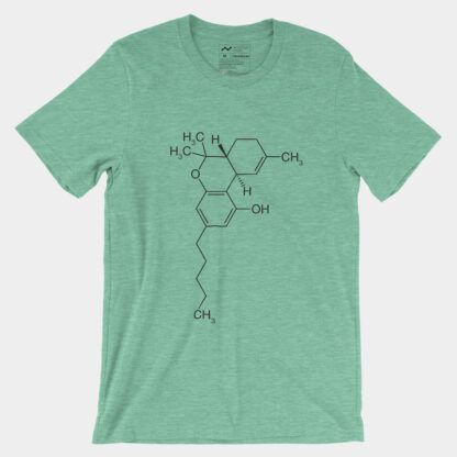 THC Molecule T-Shirt Heather Mint 3001