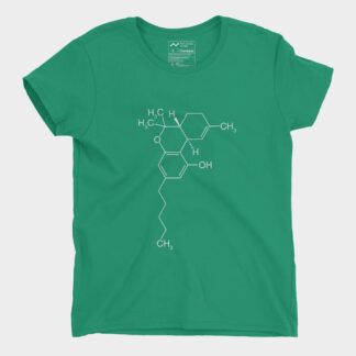 THC Molecule T-Shirt Ladies Kelly Green
