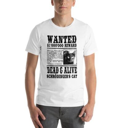 Schrödinger Wanted dead and alive t-shirt white worn by model
