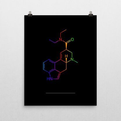 Colorful LSD Molecule Poster 16x20