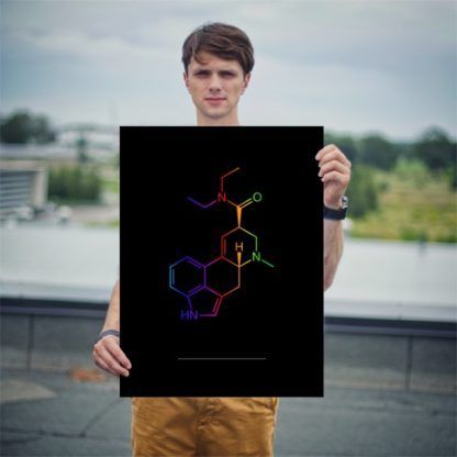 Colorful LSD Molecule Poster 18x24 Person