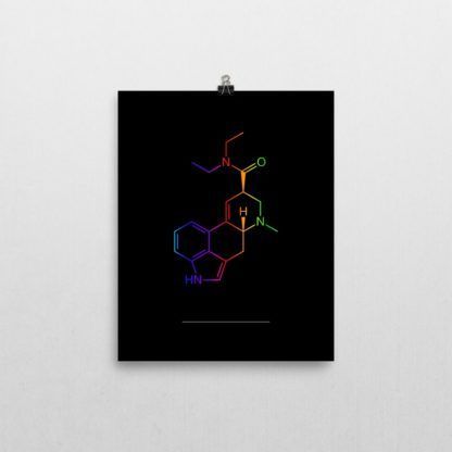 Colorful LSD Molecule Poster 8x10