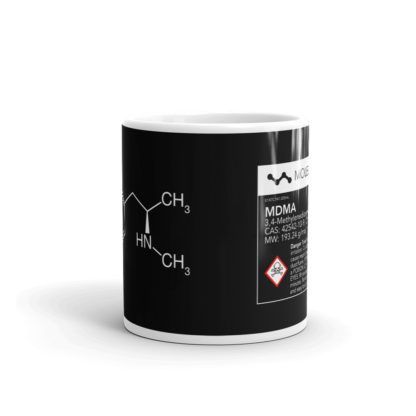 MDMA Molecule Black Mug Center