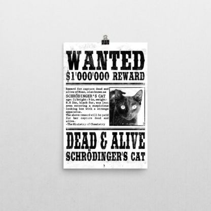 Schrödinger's Cat Wanted Poster 12x18