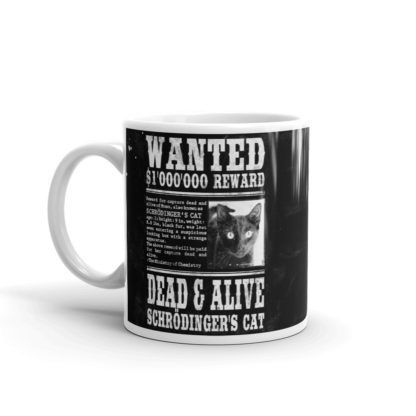 Schrödinger's Cat Wanted Mug Black Left