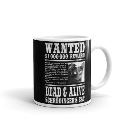 Schrödinger's Cat Wanted Mug Black Right