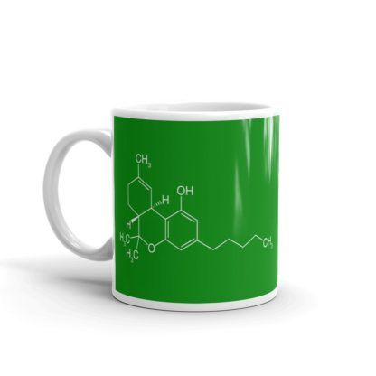 THC Molecule Mug Green Left