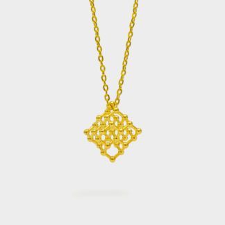 Diamond Molecule Necklace 3D Gold