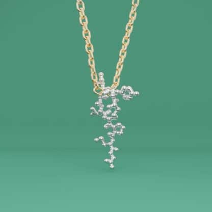 Oxytocin molecule necklace platinum 1 crop