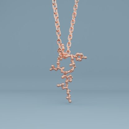 Oxytocin molecule necklace rose gold 1 crop