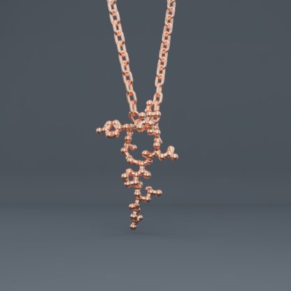 Oxytocin molecule necklace rose gold 2 crop
