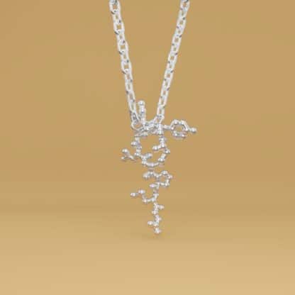 Oxytocin molecule necklace silver 1 crop