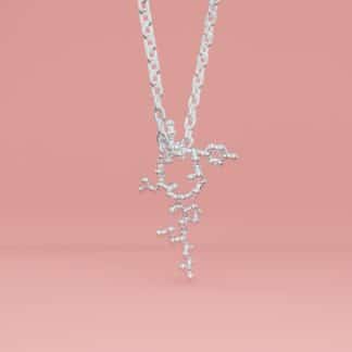 Oxytocin molecule necklace silver 2 crop