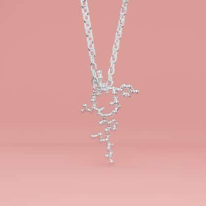Oxytocin molecule necklace silver 2 crop