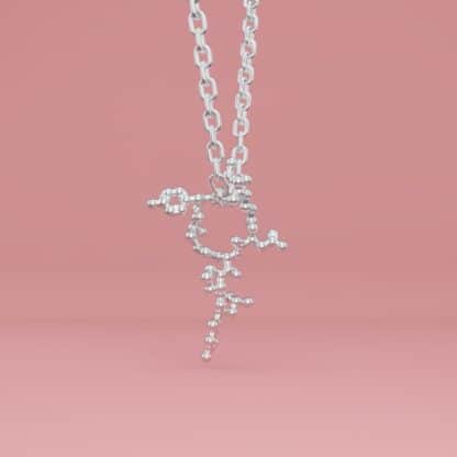 Oxytocin molecule necklace silver 3 crop