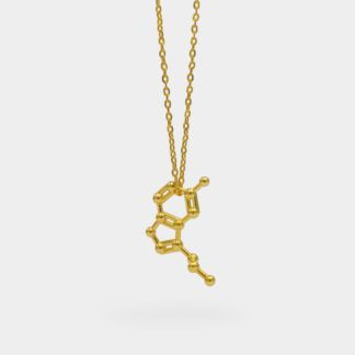 Serotonin Molecule Necklace 3D Gold