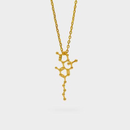 THC Molecule Necklace 3D Gold