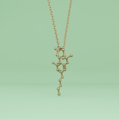 THC molecule necklace brass 1