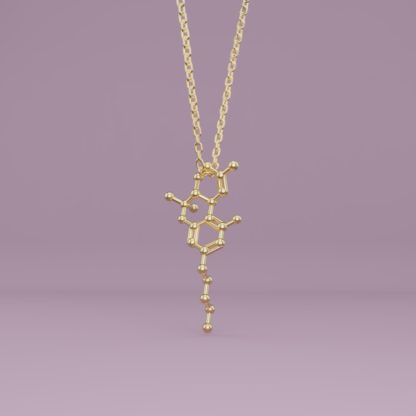 THC molecule necklace gold 1