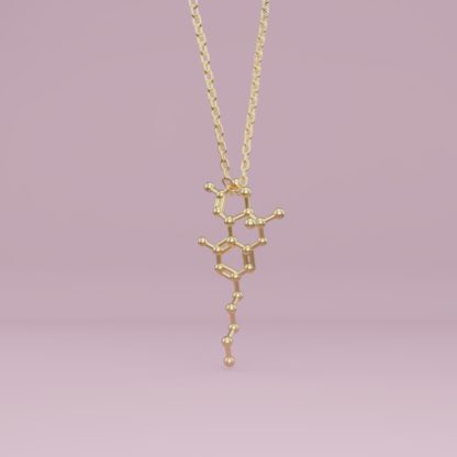 THC molecule necklace gold 2