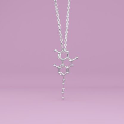 THC molecule necklace silver 1