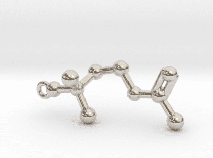 Acetylcholine Molecule Necklace Rhodium Plated