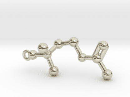 Acetylcholine Molecule Necklace 14k White Gold