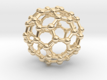 Buckyball (C60) Molecule Necklace 14k Gold